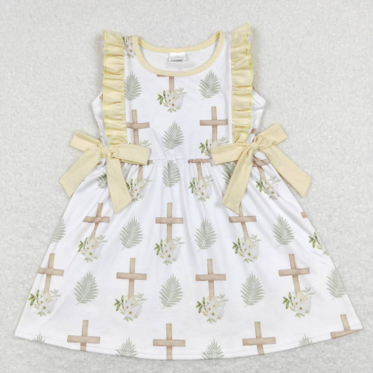 sleeveless easter dress jesus cross bow dress