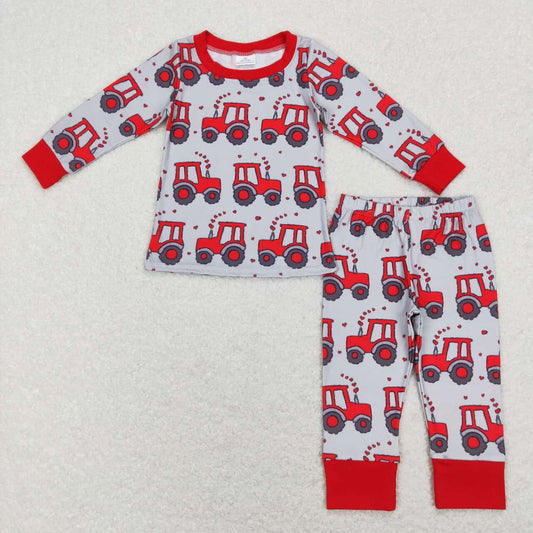 kids valentine's day heart tractor pajama BLP0449