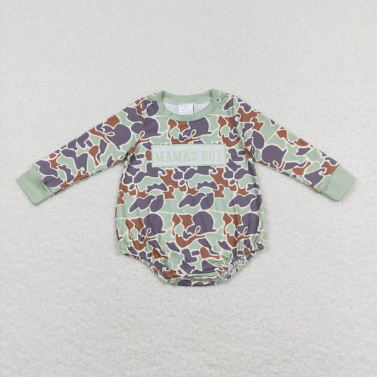 LR0829 mama's boy embroidered camouflage long sleeve jumpsuit