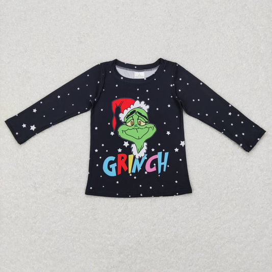GT0329 Letter star black long sleeve top