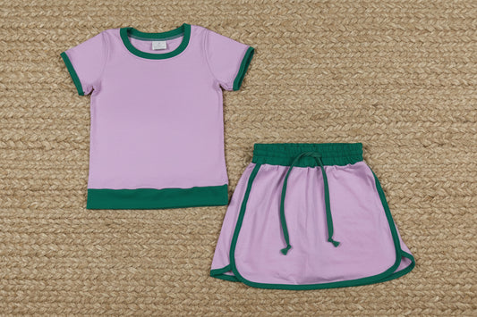 solid lavender green skort set girls clothing