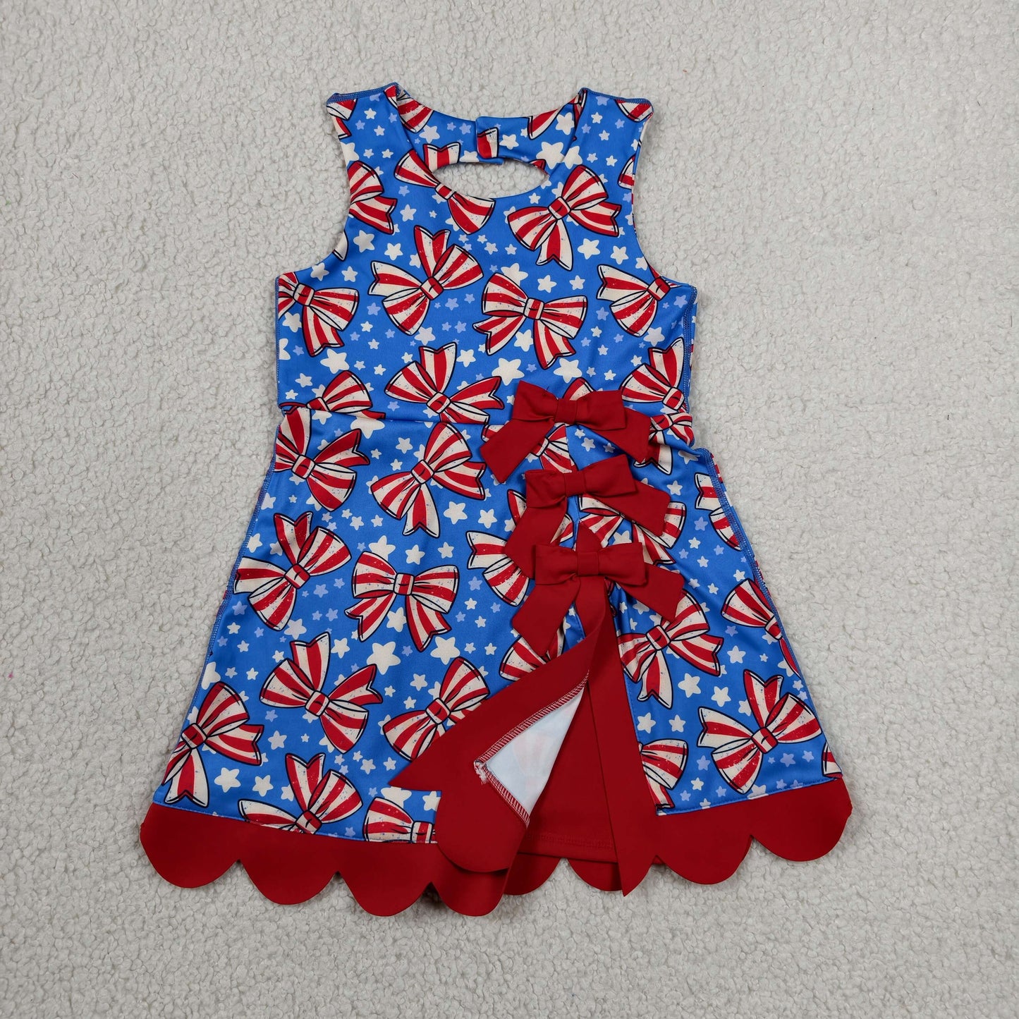 patriotic flag coquette bow stars athletic scallop dress