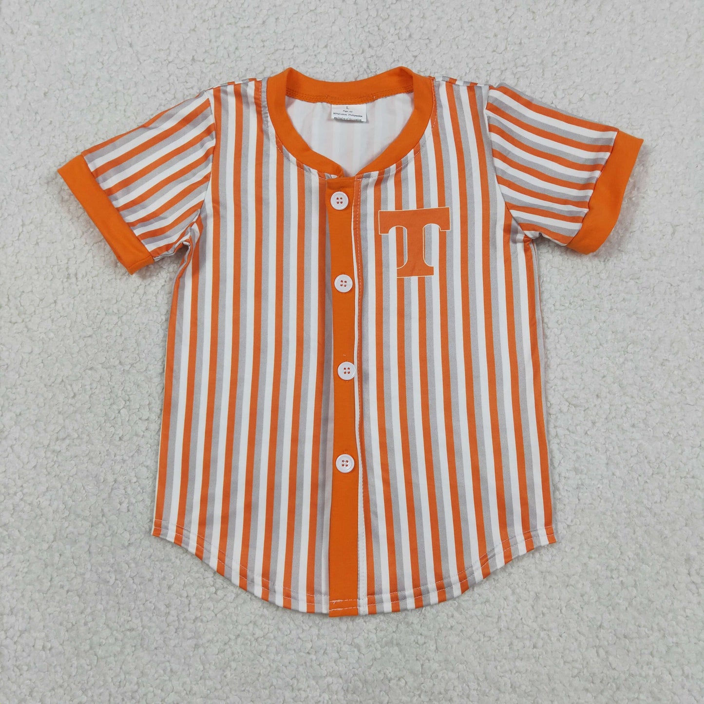 tennessee vols stripes button v-neck team boys t-shirt