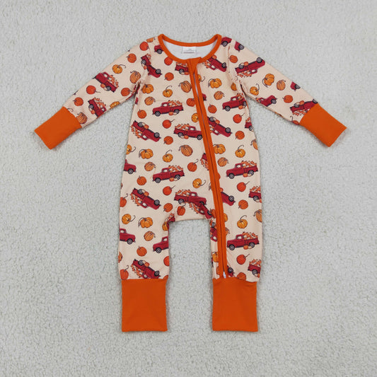 LR3234 unisex child pumpkin truck sleeper pj