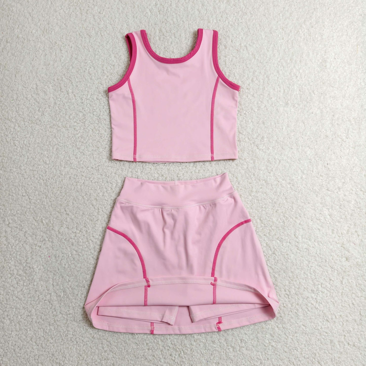 pink athletic skort tank outfit girls clothes