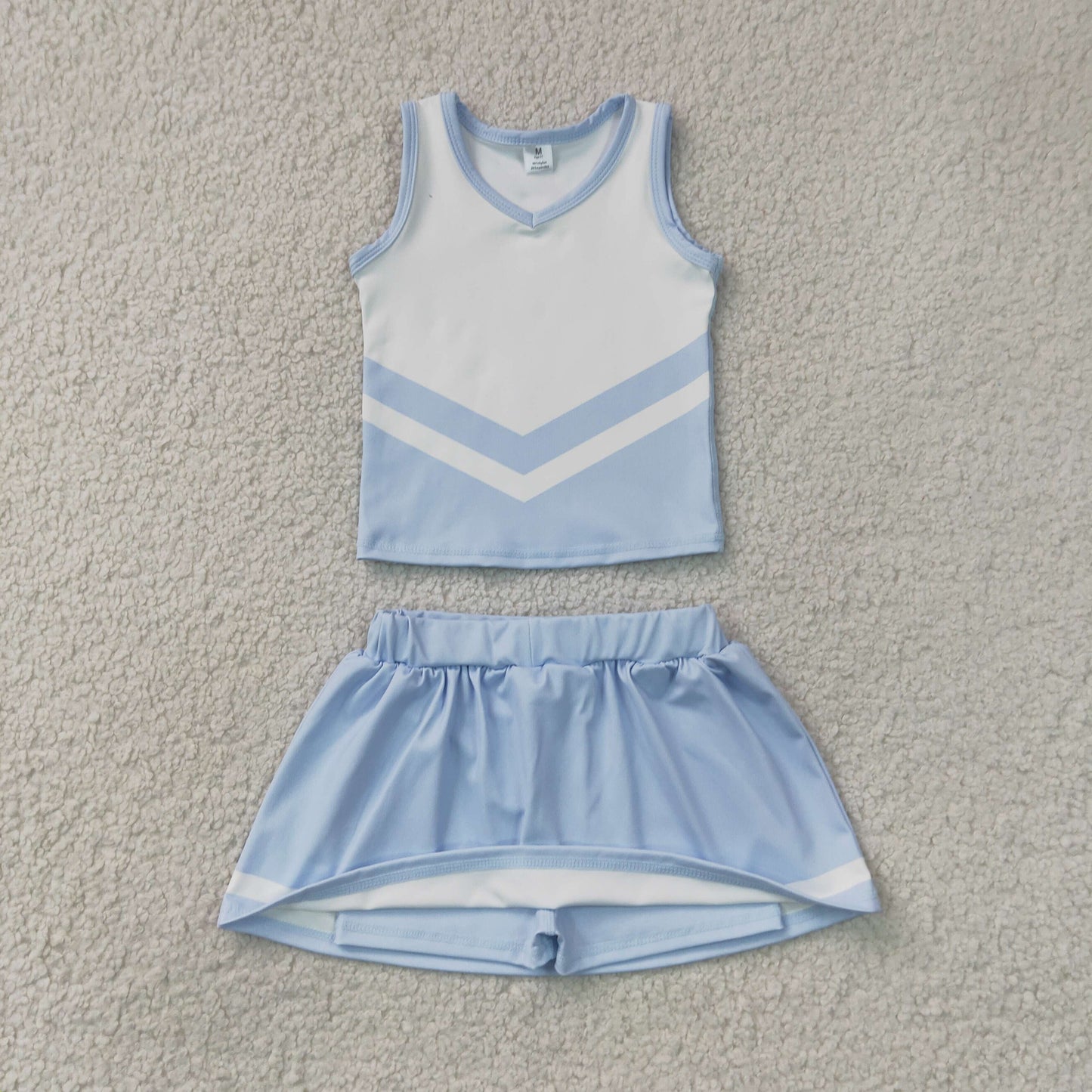 blue white cheerleader athletic skort outfit girls clothes