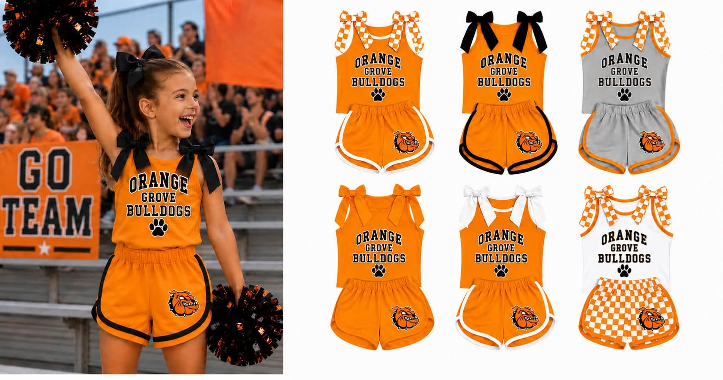 Custom order MOQ 5 Bulldogs Football Team Cheer Sets