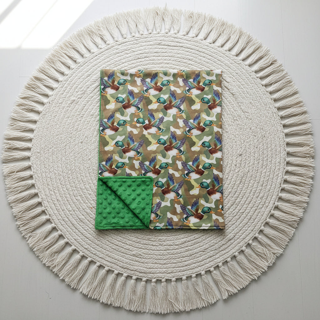 soft camo duck print baby blanket