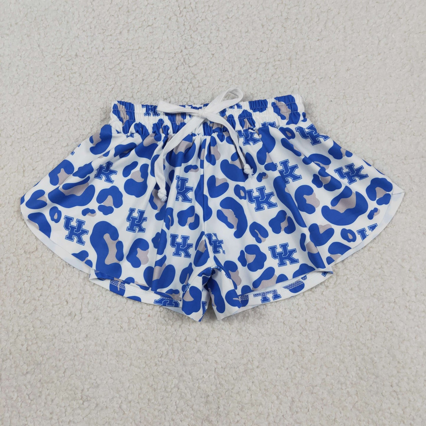 SS0812 kids UK blue leopard athletic butterfly shorts