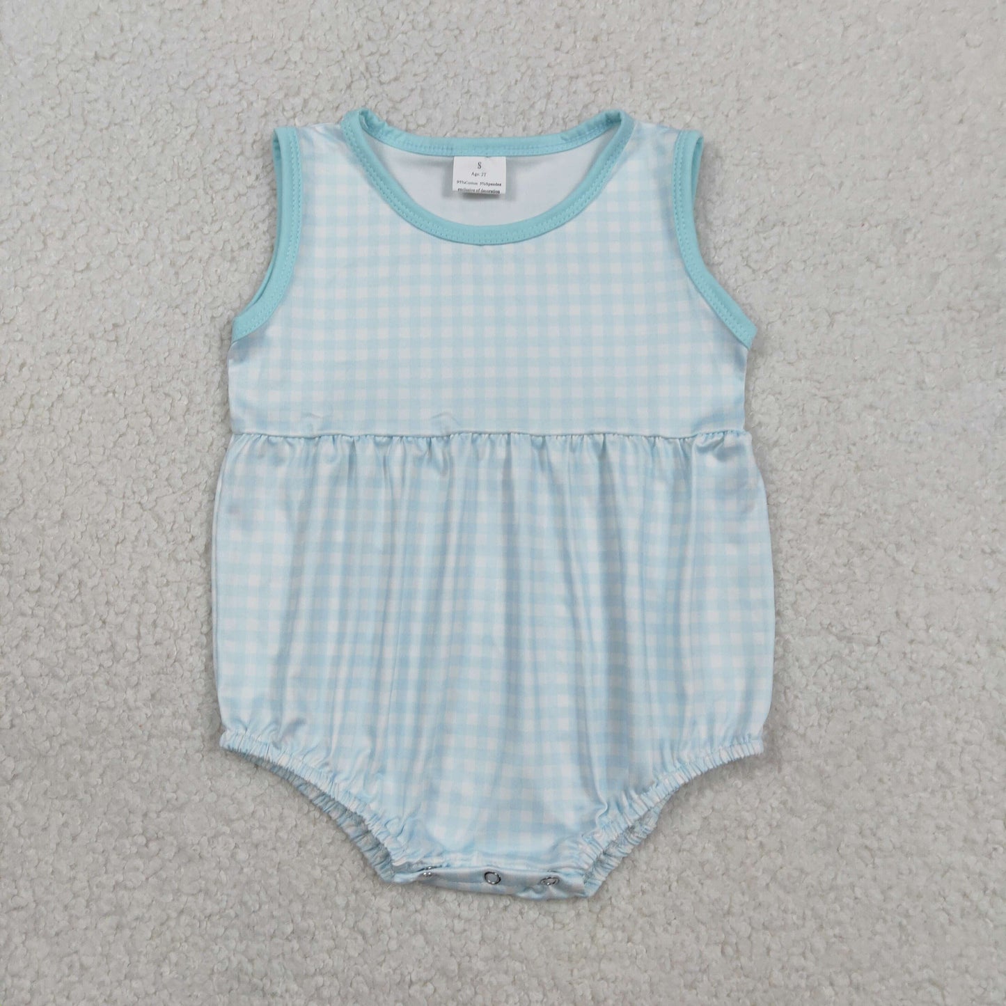 sleeveless gingham bubble