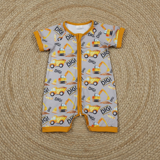 dig constructions print zipper shorties