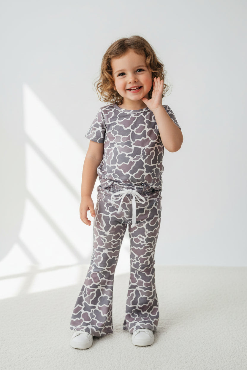 short sleeve camo belle pants set
