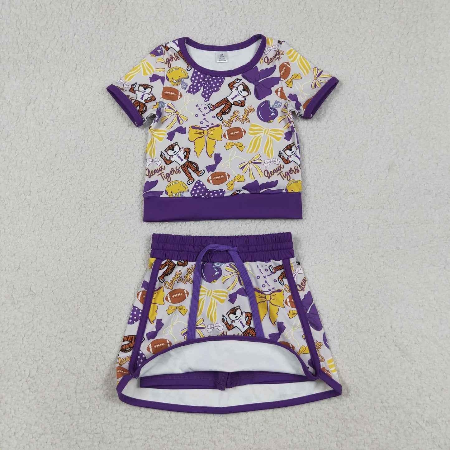 purple football team athletic skort outfit girls clothes