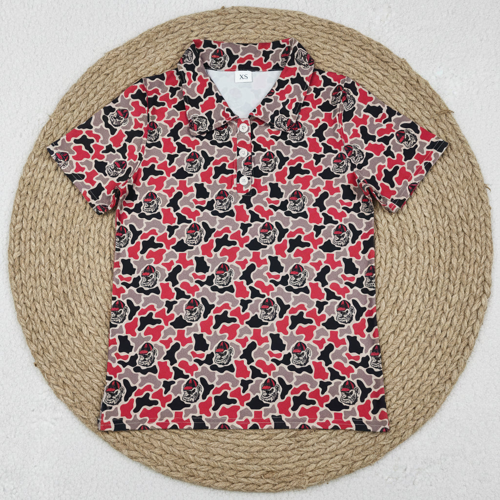 camo bulldog adult man polo