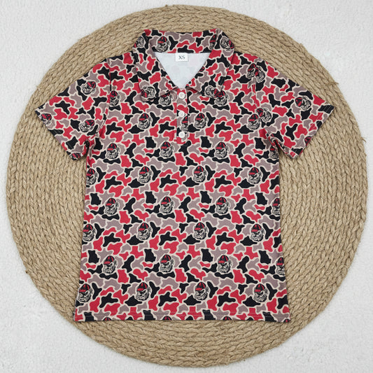 camo bulldog adult man polo