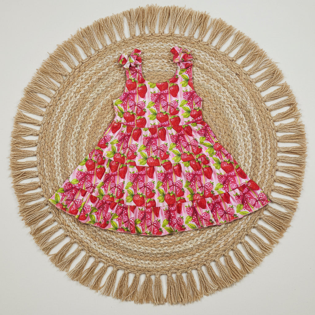 strap strawberry twirl dress
