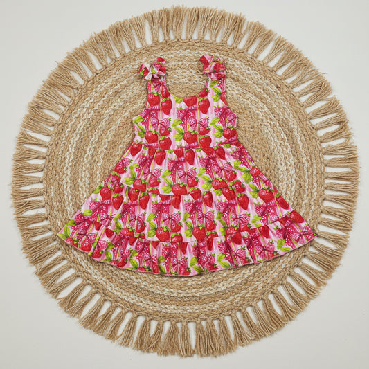 strap strawberry twirl dress