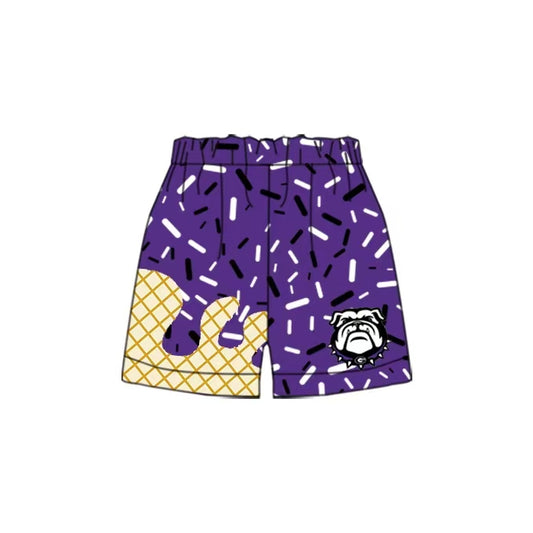 Custom order Alexis  team purple dog drip shorts
