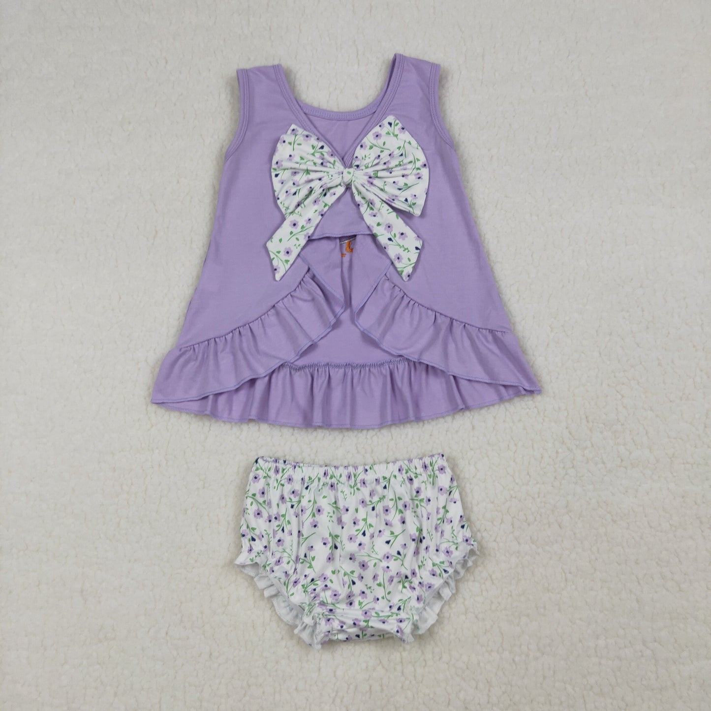 sleeveless purple silly goose floral bummie set