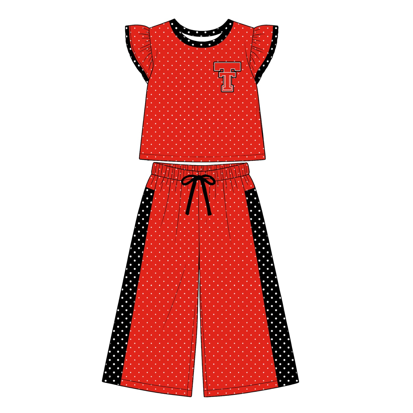 Custom order MOQ 5 PCS Leah team polk dots pants set