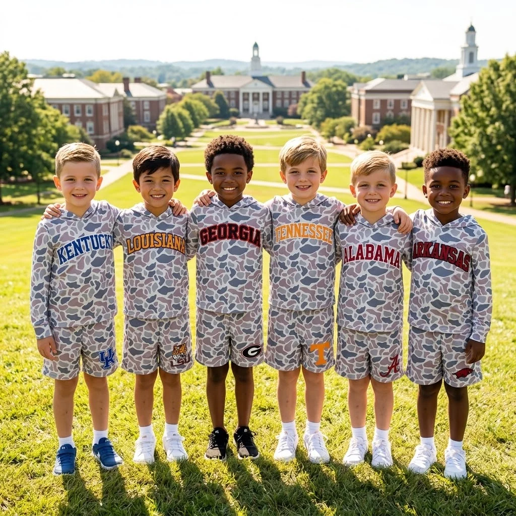 football team camo hoodie shorts set