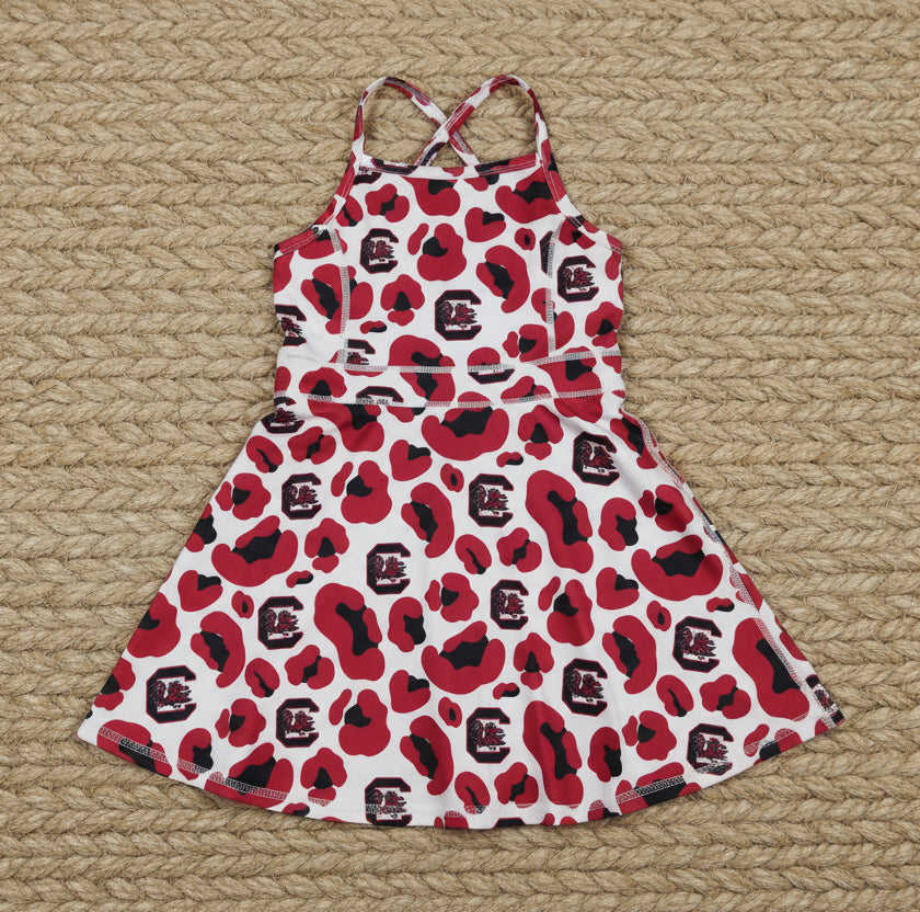 black red team athletic skort dress