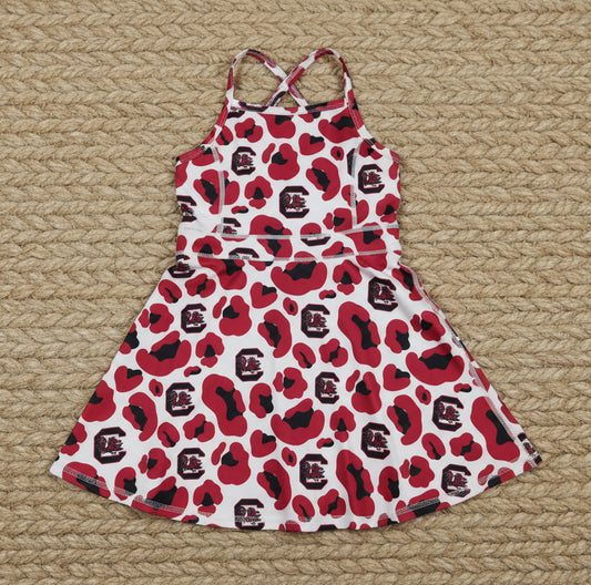 black red team athletic skort dress