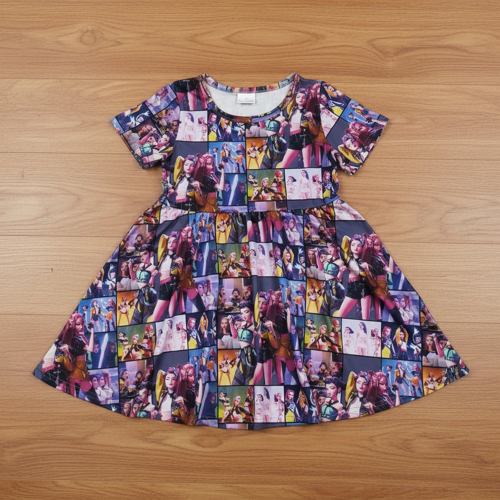 short sleeve kpop dress