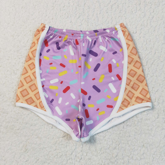 girl ice cream purple sprinkle shorts