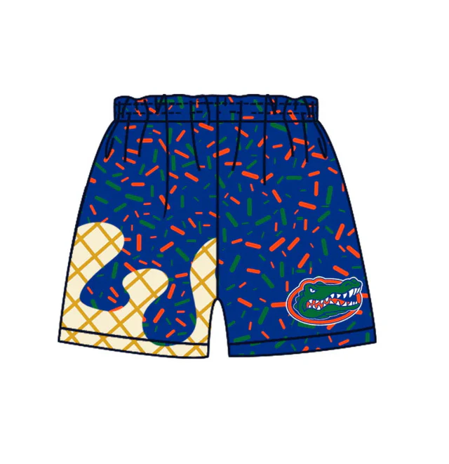 Custom order crocodile blue ice cream sprinkle kids boys team shorts