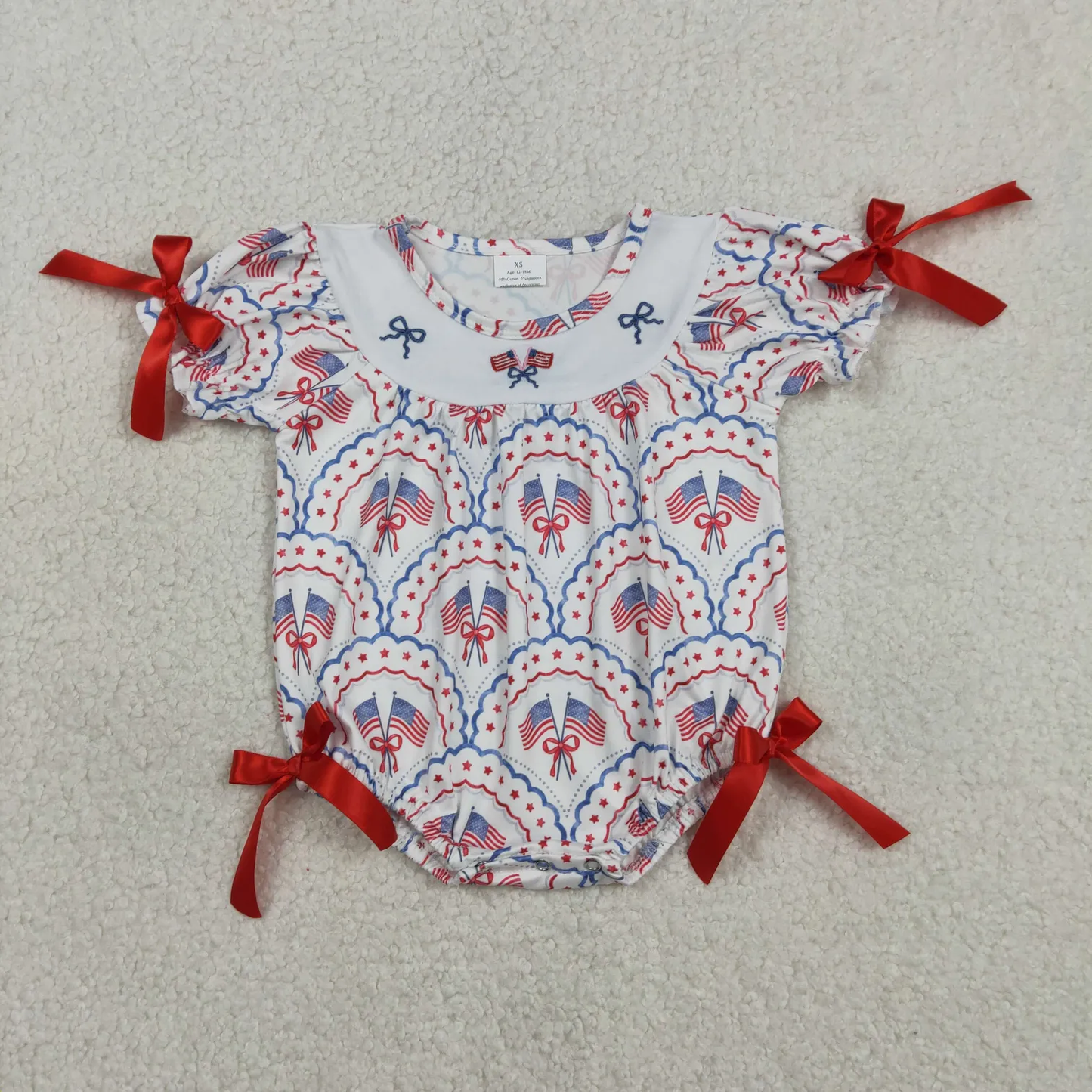 Sibling 4th of july girl clothes USA flag dress and bubble