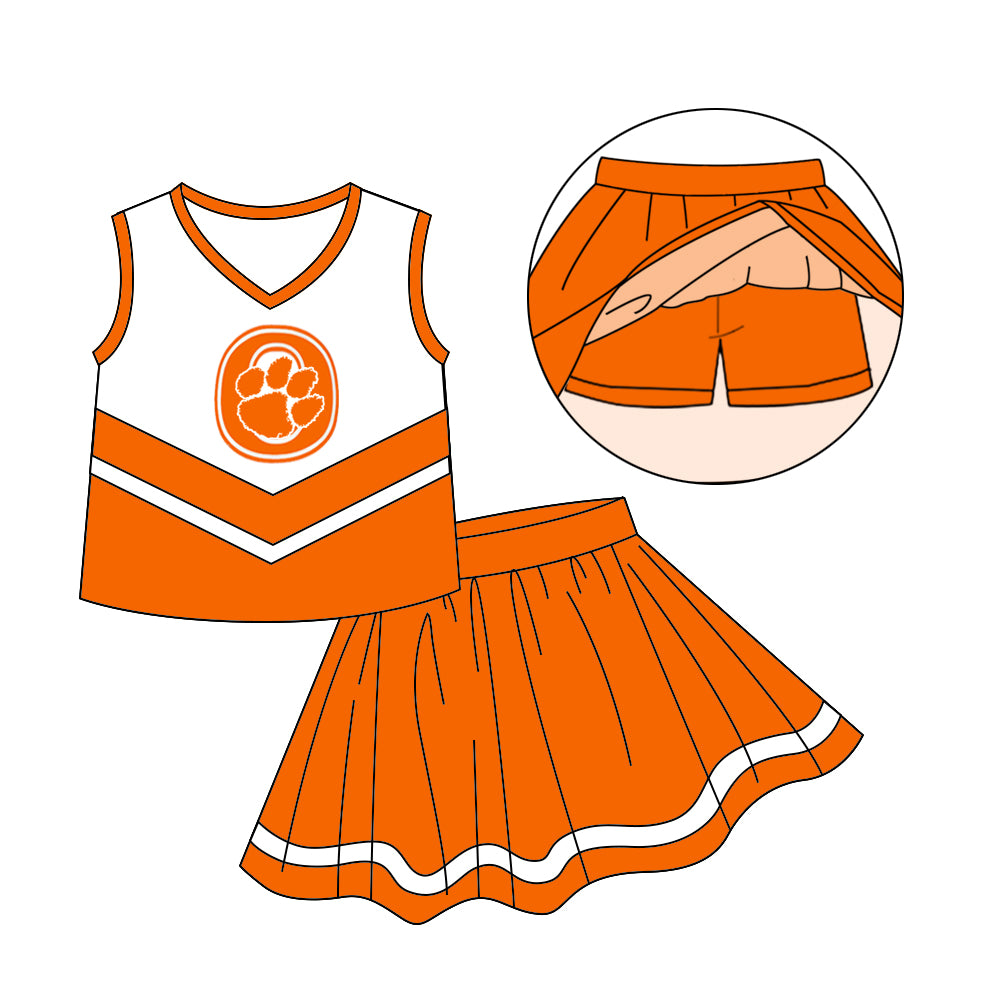 Custom order Mene team orange O paws skort set