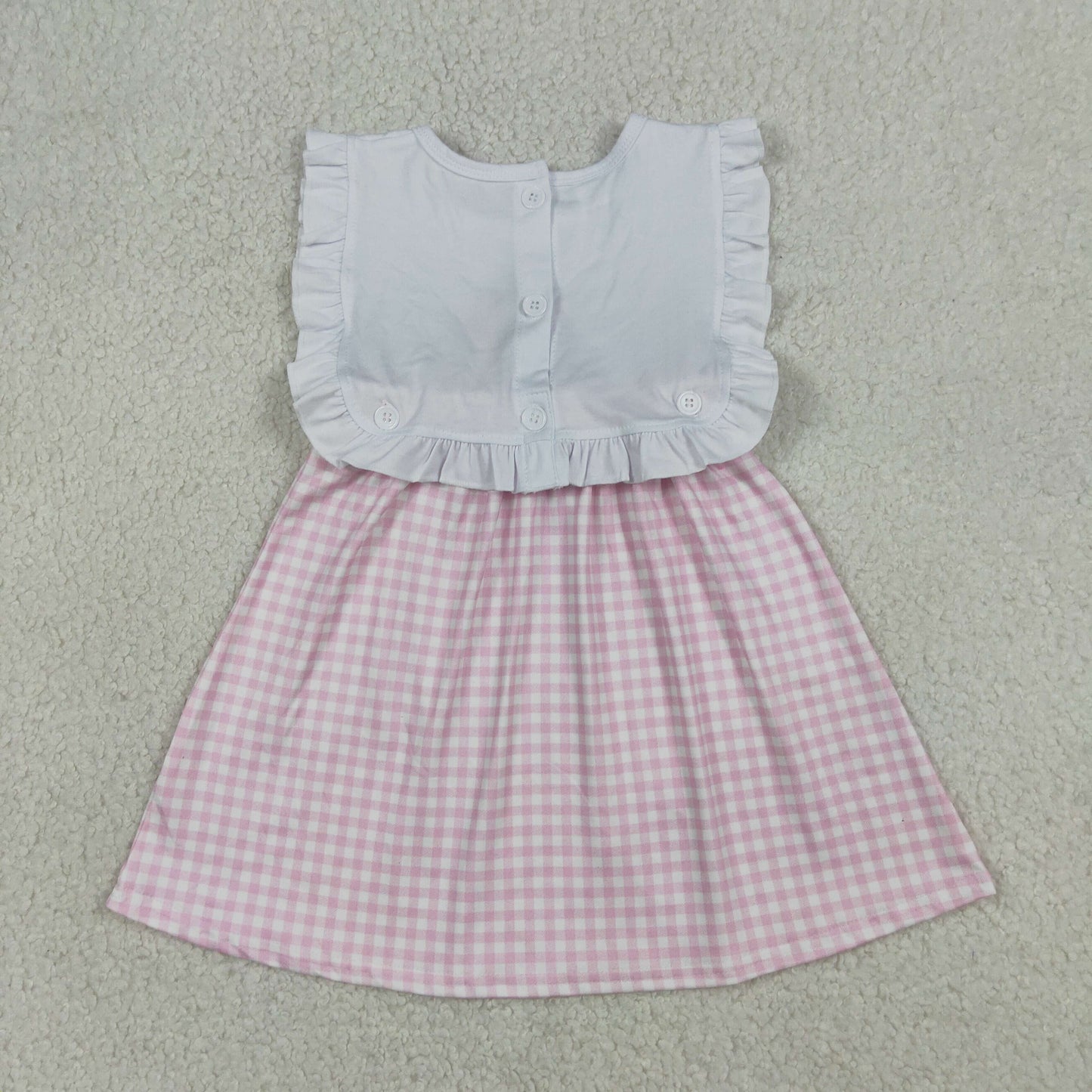 pink gingham child of god embroidery dress