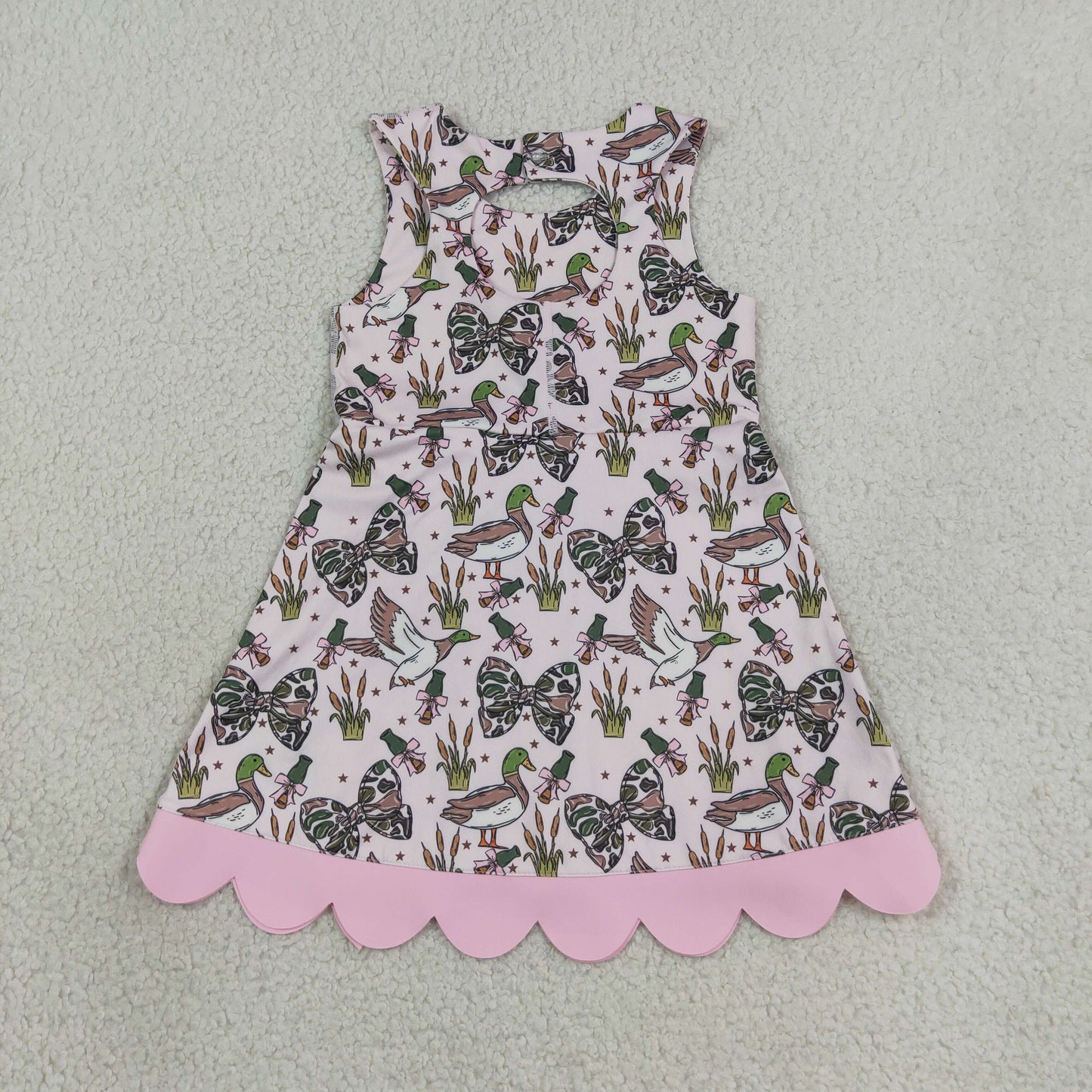 camo coquette bow mallard print athletic scallop dress