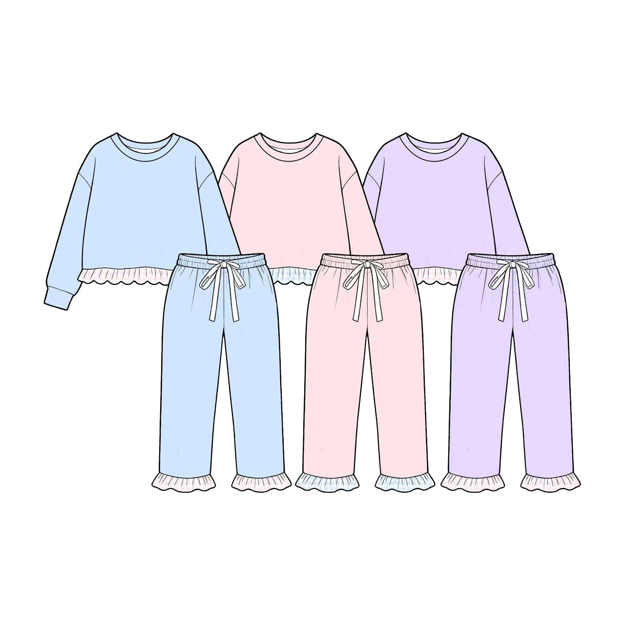 Pre order solid outfit girls clothing