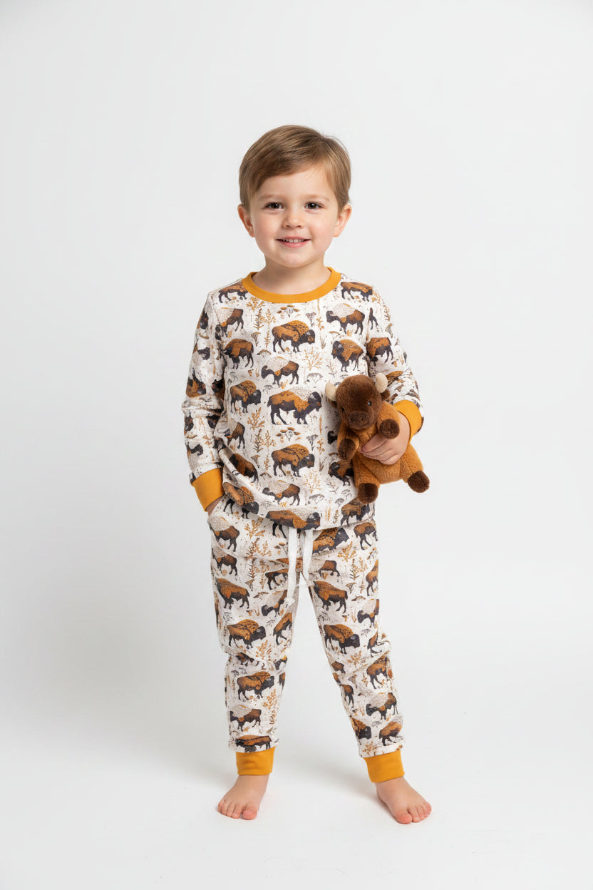 Pre orde buffalo western dainty prairie PJ boys clothes