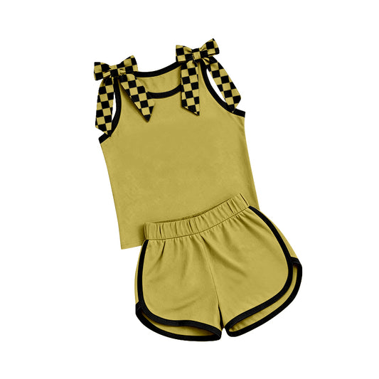 Custom order MOQ 3 Vegas Gold and Black shorts set