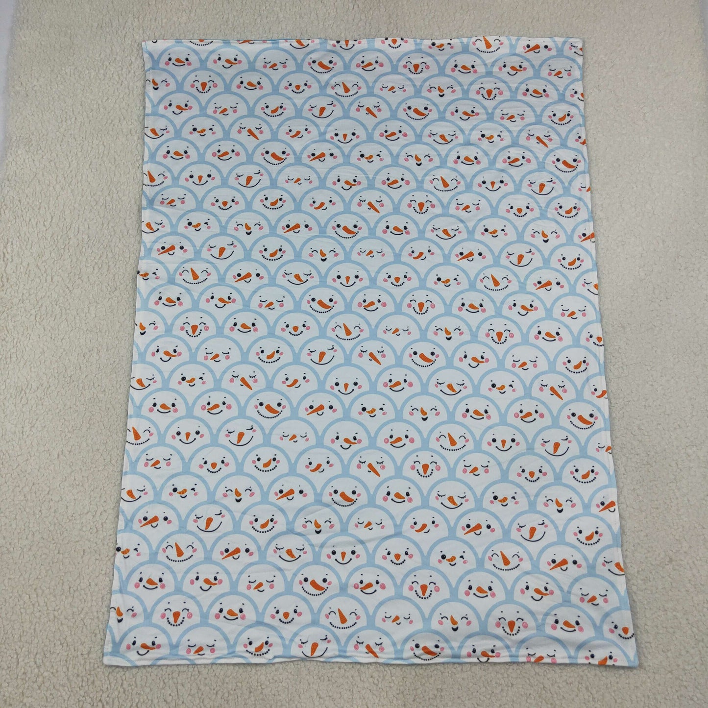 blue snowman blanket