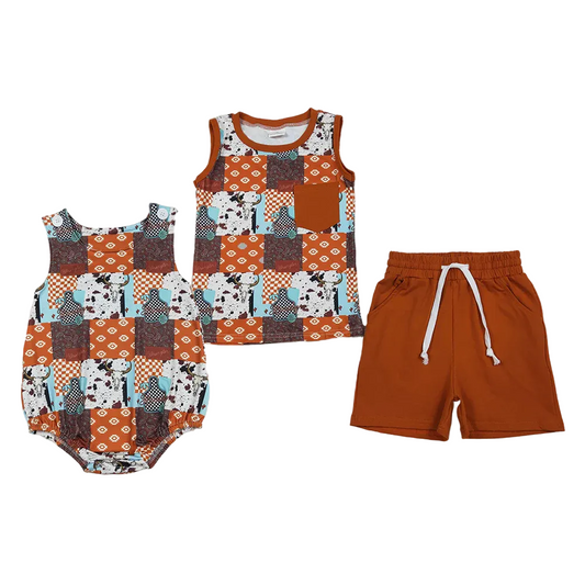 Sibling western clothing howdy bubble and shorts set