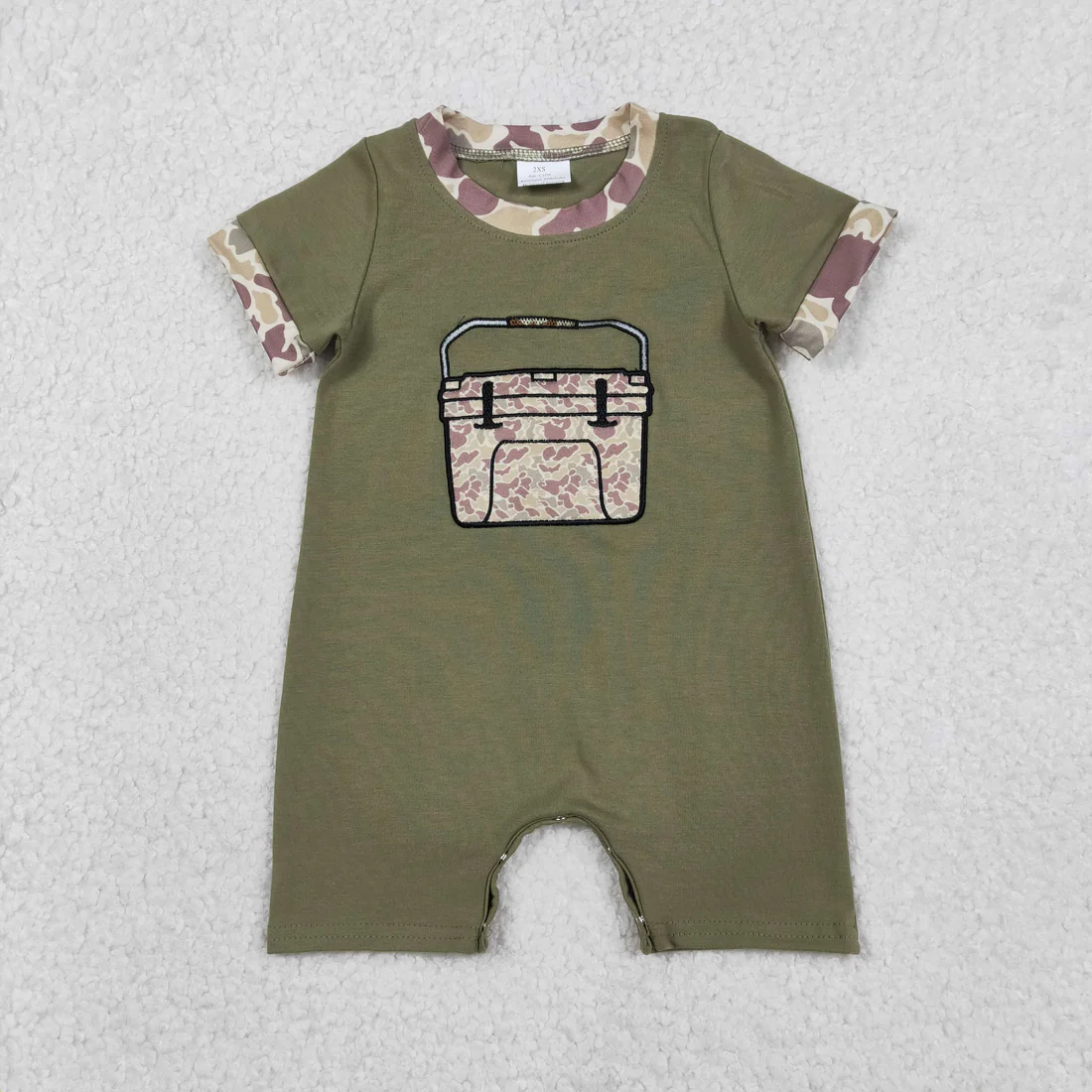 Sibling embroidery camo cooler kids clothing