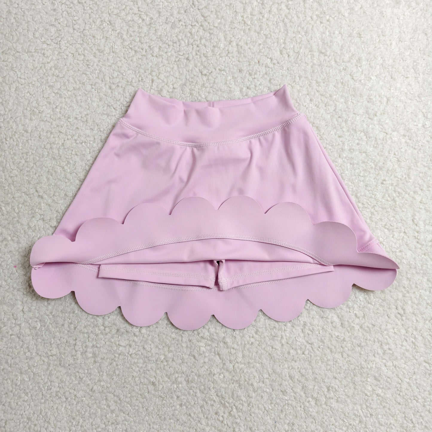 solid lavender athletic scallop skort girl skirt
