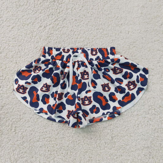 SS0819 kids team AU leopard athletic butterfly shorts