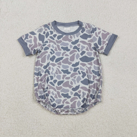 SR3243 Baby Boys Short Sleeve Western Grey Camo Rompers D 1030