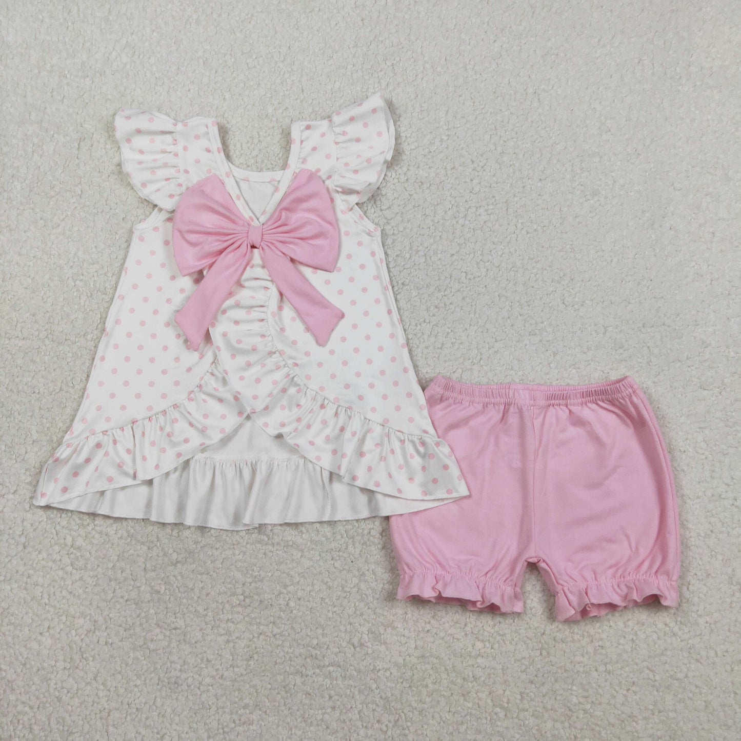 sheep sun cross polk dots bloomer set pink