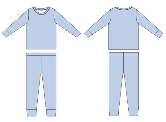 Custom order MOQ 3 one items Baby Blue Snooze - Footless and Two Piece