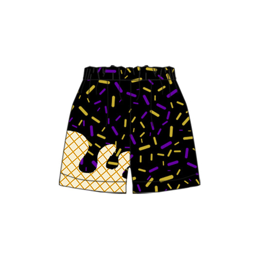 Custom order black ice cream sprinkle drip shorts