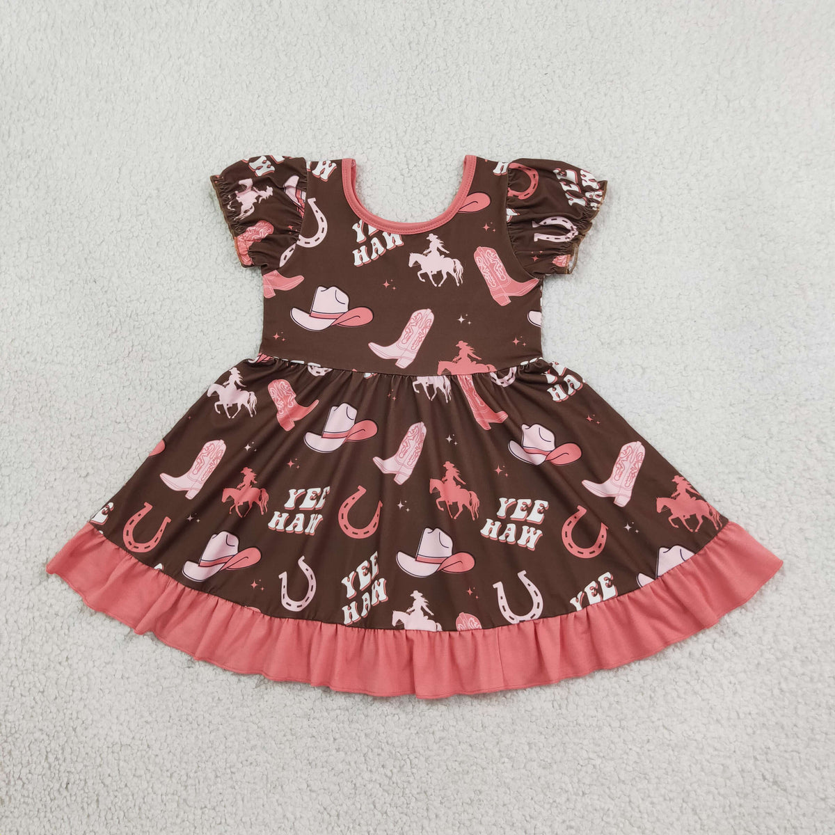 yee haw cowgirl ruffle dress kids summer dresses