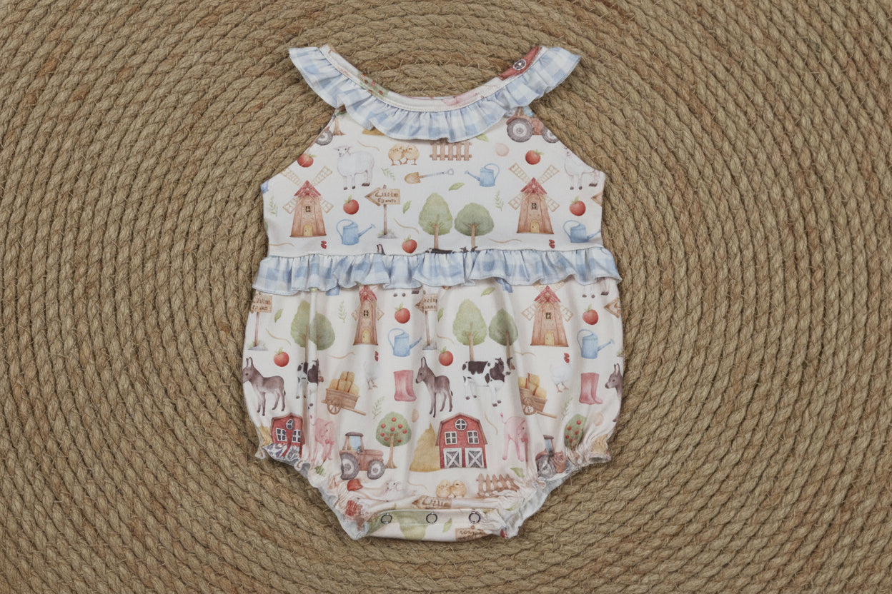 SR3852 farm bubble romper baby clothing