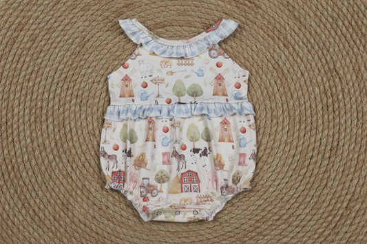 SR3852 farm bubble romper baby clothing
