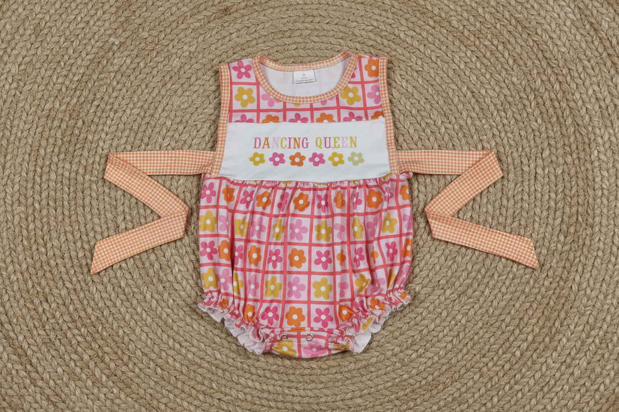SR4018 dancing queen daisy flower romper baby girl clothes